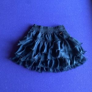 Abercrombie Dark Blue Tiered Ruffle Fringe Blue Skirt Girls Small